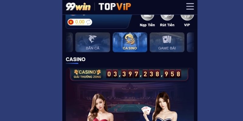 Khám phá sảnh Casino 99WIN