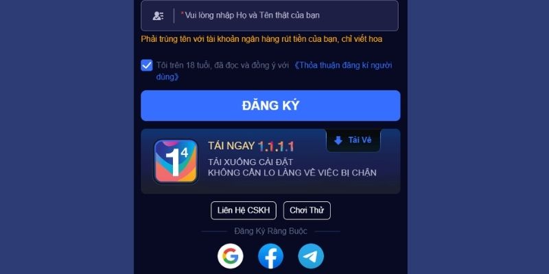 Độ tuổi hợp lệ