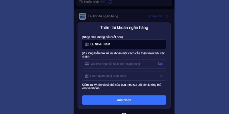 Truy cập vào tài khoản